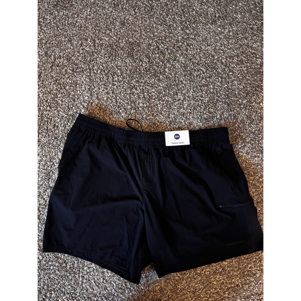 Outdoor Voices Shorts Men’s XXL Black Running Athletic Zip Pocket Drawstring